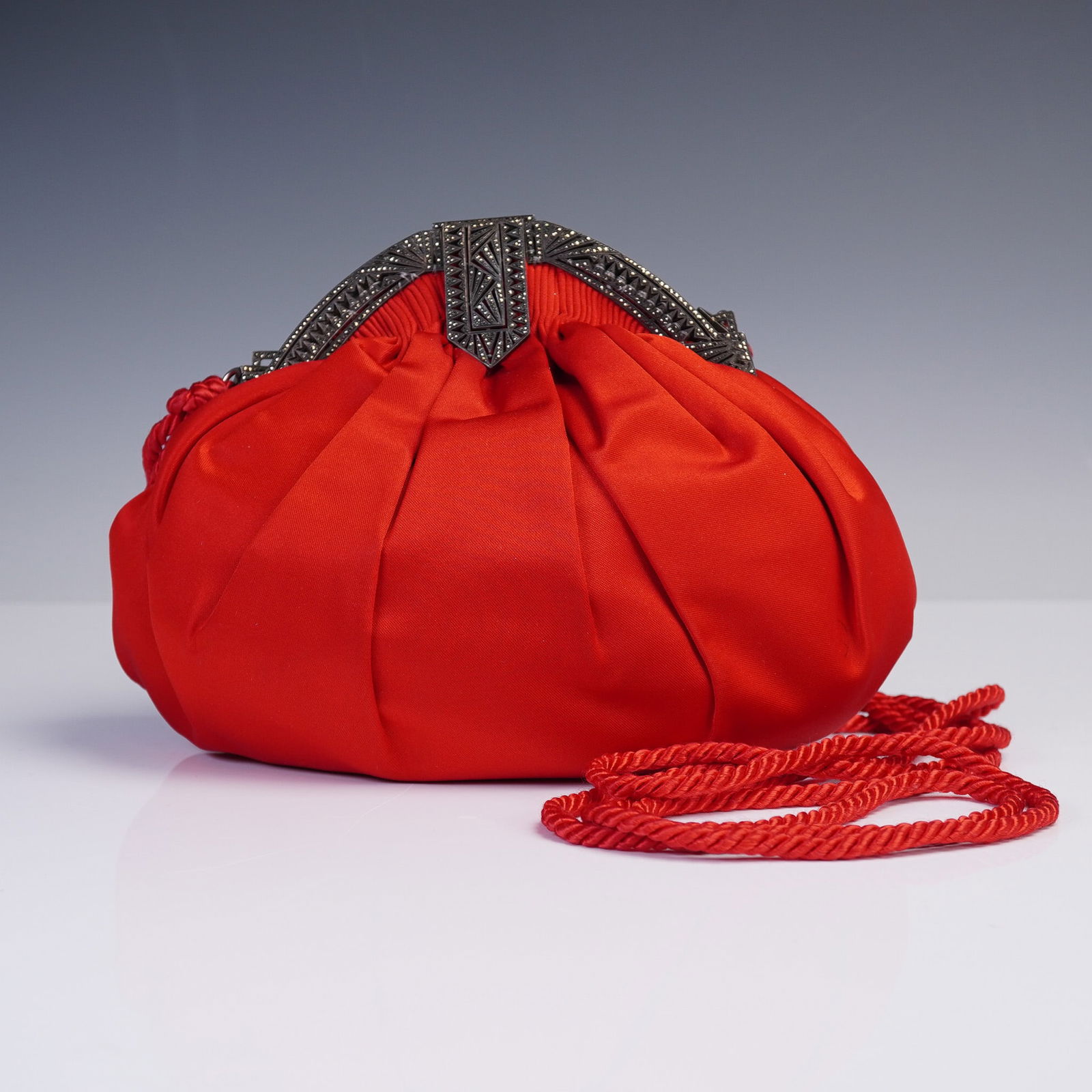 Revivals Red Satin Evening Bag (1 of 6)
