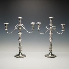 Pair of 1847 Rogers Bros. Heritage Silver-Plated Candelabra