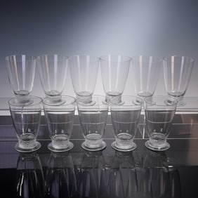 11pc Lalique Crystal Flat Tumblers, Saint Hubert