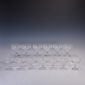 13pc Waterford Crystal Maureen Cut Champagne/Tall Sherbet Glasses
