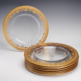8pc Arte Italica Vetro Gold Charger Plates