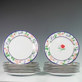 16pc Tiffany & Co. American Garden Limoges Luncheon Plate Set