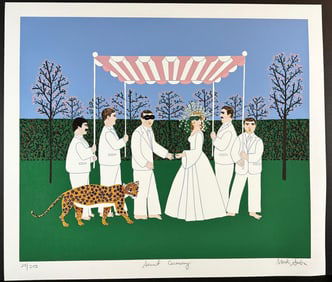 Mark Sabin (American 1936) Screenprint Secret Ceremony