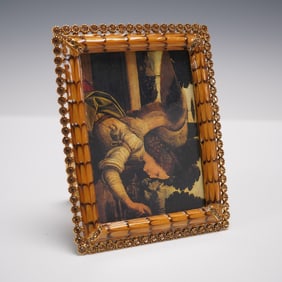 Jay Strongwater Jeweled Gold Colored Picture Frame