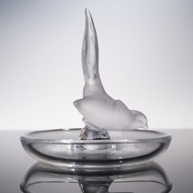 Lalique Crystal Ring Tray, Pheasant