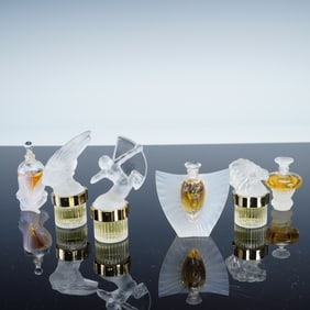 6pc Lalique Collection of Miniature Perfume Bottles
