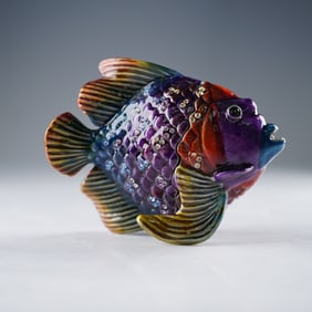 Rucinni Jeweled Fish Trinket Box with Swarovski Crystals