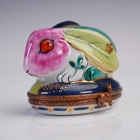 Limoges France Porcelain Rabbit Trinket Box