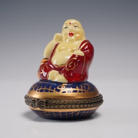 Porcelain Trinket Box, Seated Buddha