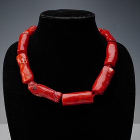 Rebecca Collins Coral and Sterling Silver Necklace