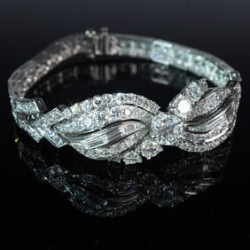 Exquisite Platinum and 155 Diamond Bracelet