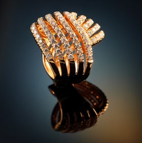 Andreoli 18k Rose Gold and Over 4ct Diamond Cocktail Ring