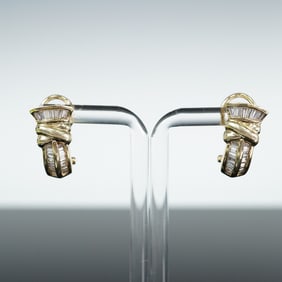 Diamond and 14kt Gold Earrings
