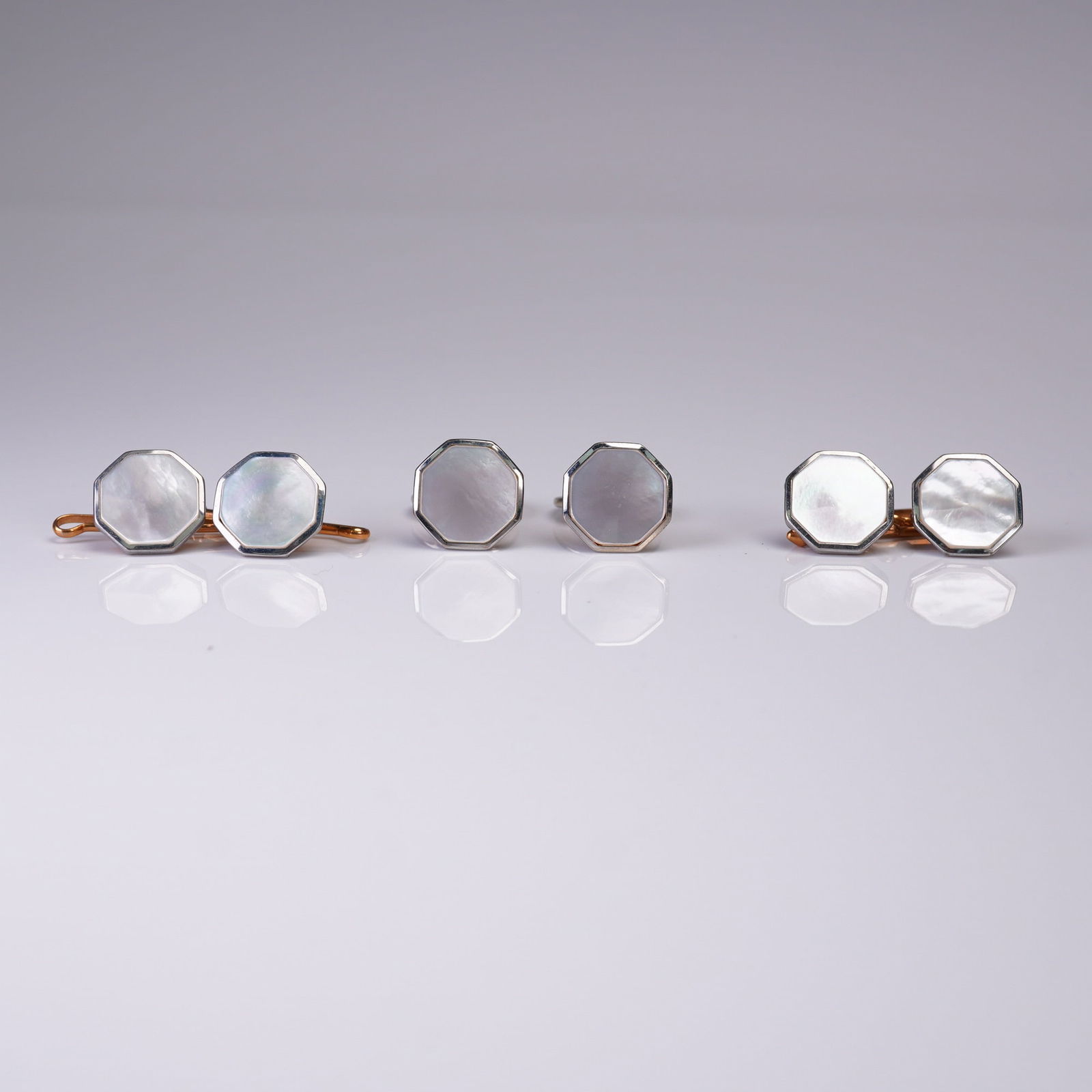 3pr Hickok Mother of Pearl Cufflinks and Tuxedo Studs (1 of 8)