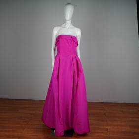 Sachin & Babi Strapless Fuchsia Gown