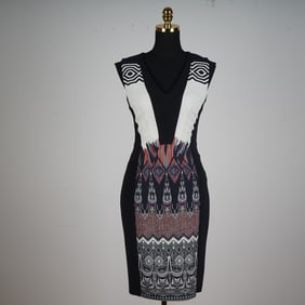 Etro Italian Bodycon Dress, Tribal-Inspired Print