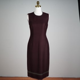 Prada Sleeveless Burgundy Sheath Dress