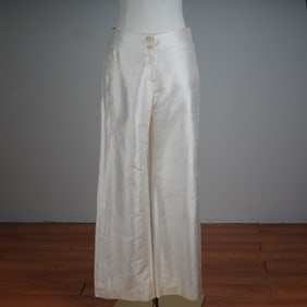Armani Collezioni Wide-Leg Silk Blend Pants