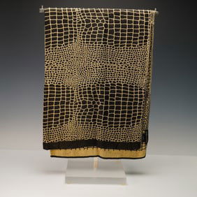 Estee Lauder Black and Gold Scarf with Box