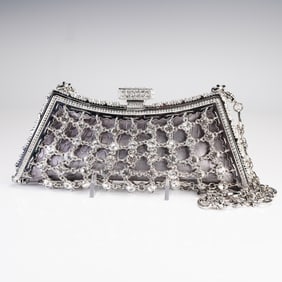 Nolan Miller Crystal Evening Bag with Chain Strap