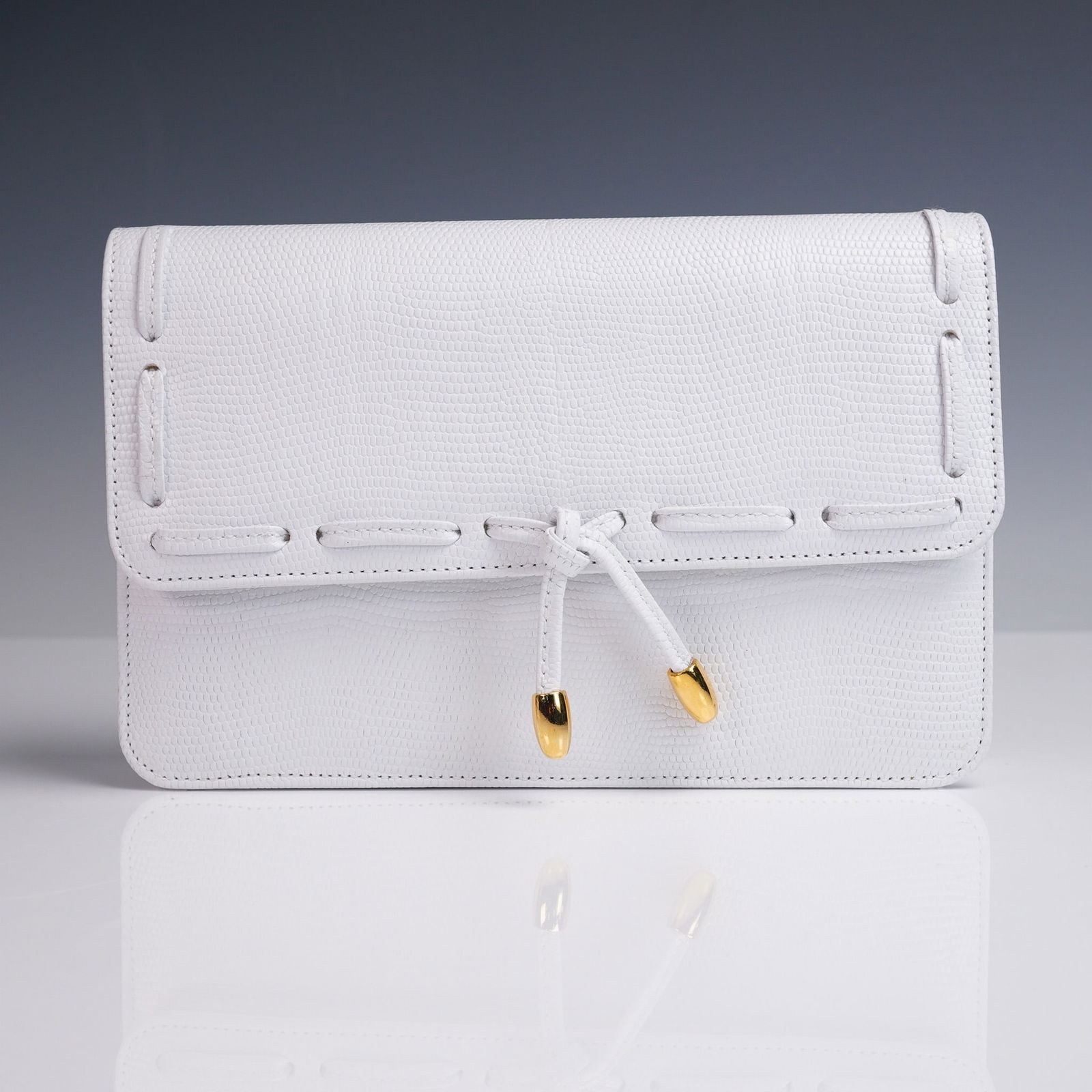 Lalo Handbags White Leather Clutch, Made in Italy (1 of 7)