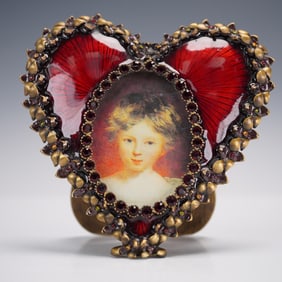 Jay Strongwater Jeweled Heart Picture Frame