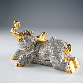 Rucinni Jeweled Elephant Trinket Box