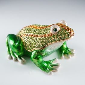 Rucinni Jeweled Frog Trinket Box