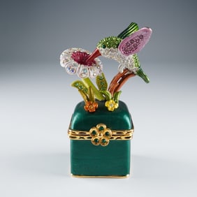 Rucinni Jeweled Hummingbird Trinket Box