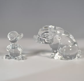 2pc Goebel Crystal Figurines " Pig & Duckling
