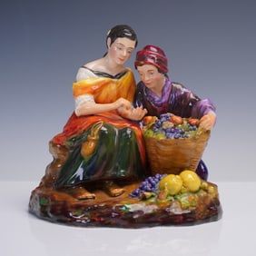 Studio Pottery by Reg Johnson Figurine, Fruit Sellers After Morello