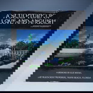 Kenneth Treister Hardcover Book, A Sculpture of Love and Anguish: New York: S.P.I. Books, 1993. A compelling visual and historical documentation of the Holocaust Memorial in Miami Beach, Florida, created by artist Kenneth Treister. Features a foreword by Elie Wiesel