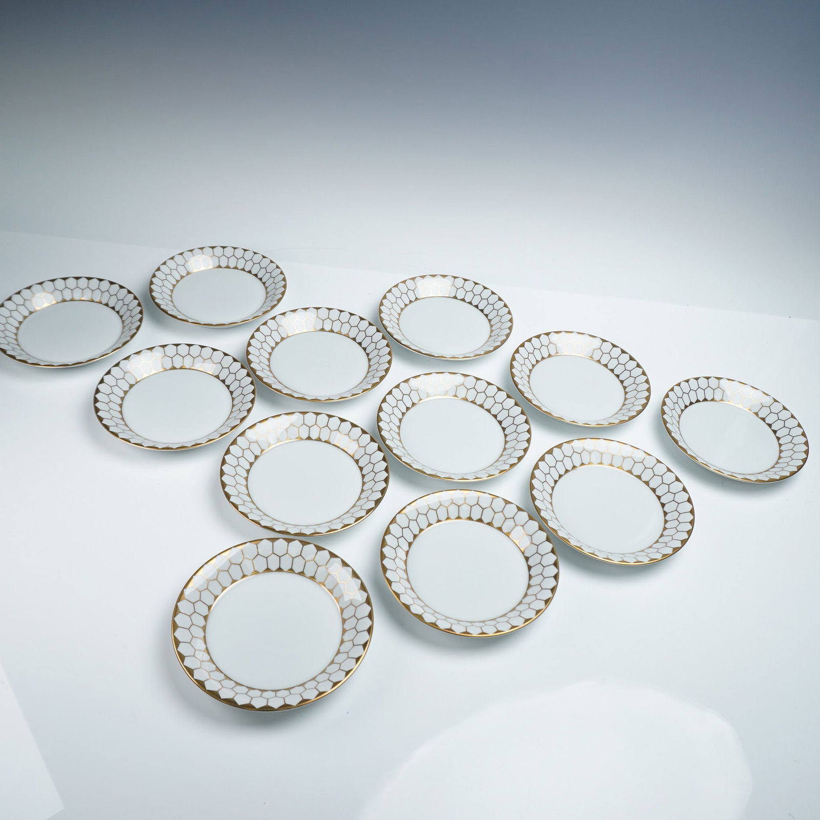 12pc Fitz and Floyd Fine Porcelain Saucers, Contrepoint (1 of 2)