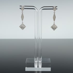 Diamond and White Gold Dangle Earrings