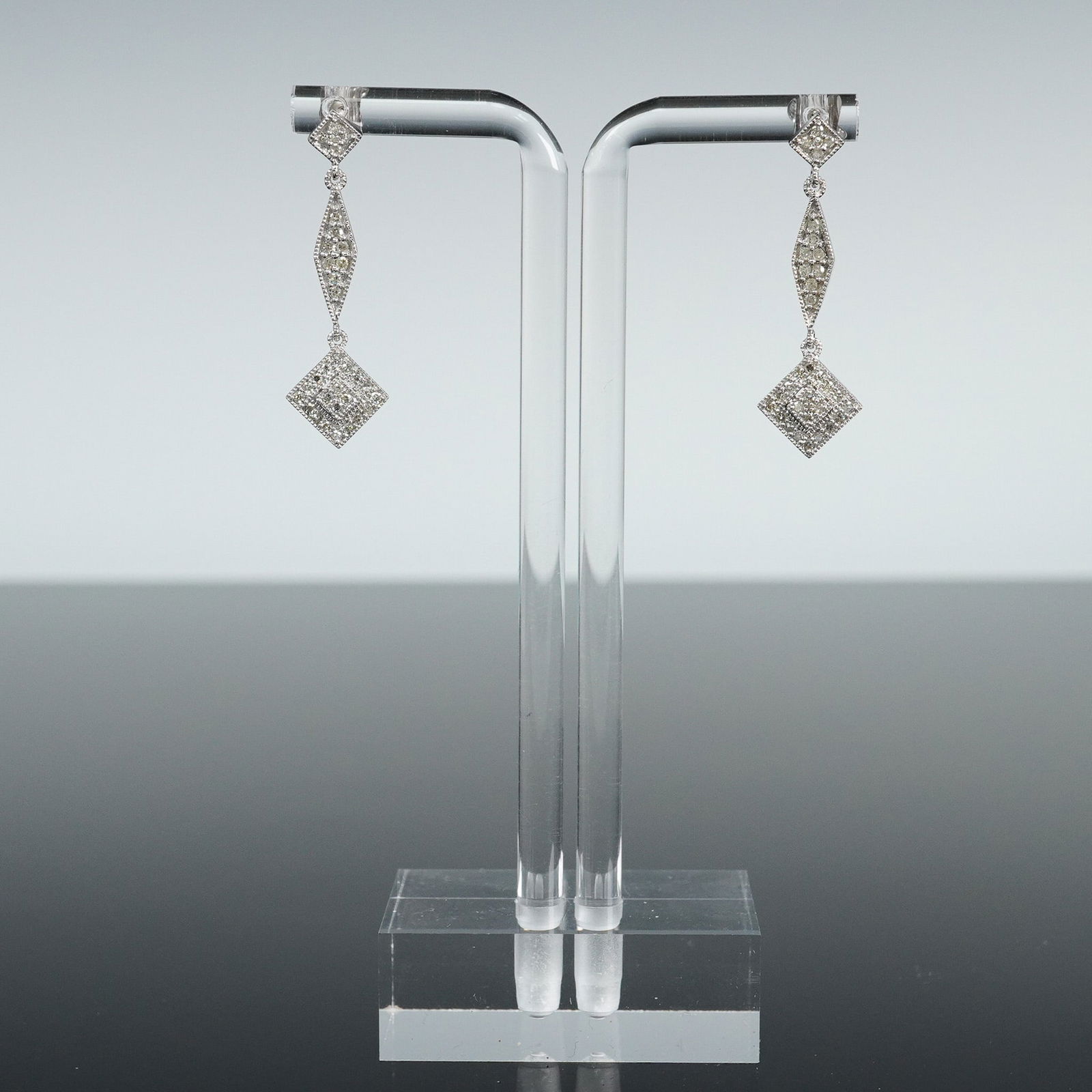 Diamond and White Gold Dangle Earrings (1 of 6)