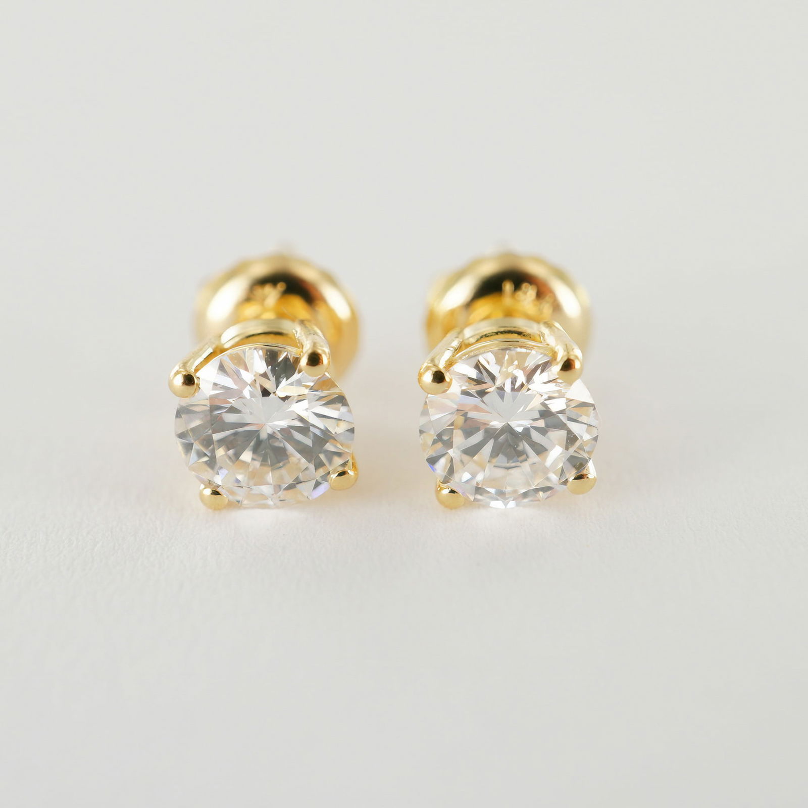 Pair of 14K Yellow Gold Diamond Stud Earrings, 1.00 CTW (1 of 6)