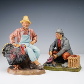 2pc Royal Doulton Figurines, Thanksgiving and Bon Appetit