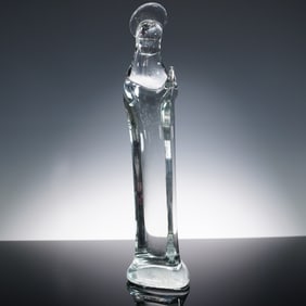 Modernist Clear Glass Madonna Sculpture