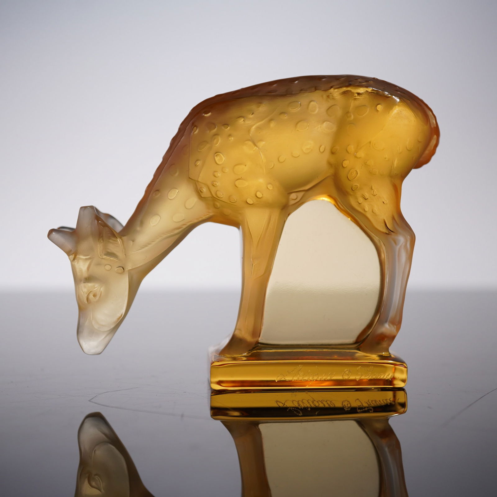 Lalique France Amber Crystal Deer Figurine (1 of 4)