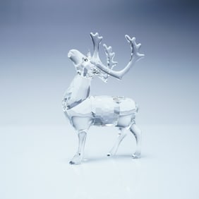 Swarovski Silver Crystal Figurine, Reindeer