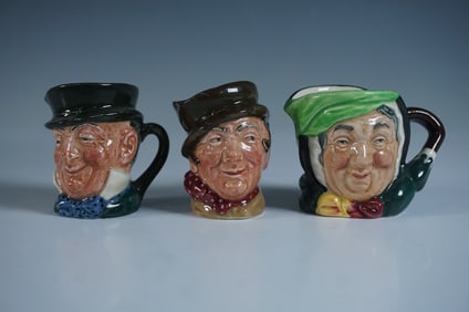 3pc Royal Doulton Miniature Character Jugs