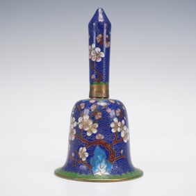 Chinese Cloisonne Bell with Blossom Motif