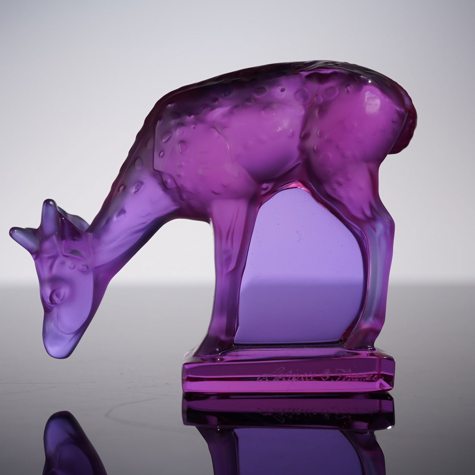Lalique France Purple Crystal Deer Figurine (1 of 4)