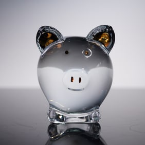 Baccarat Crystal Pig Figurine