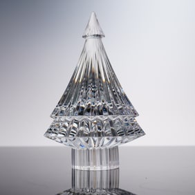Baccarat Clear Crystal Tree Sculpture Signed Mathias with Box