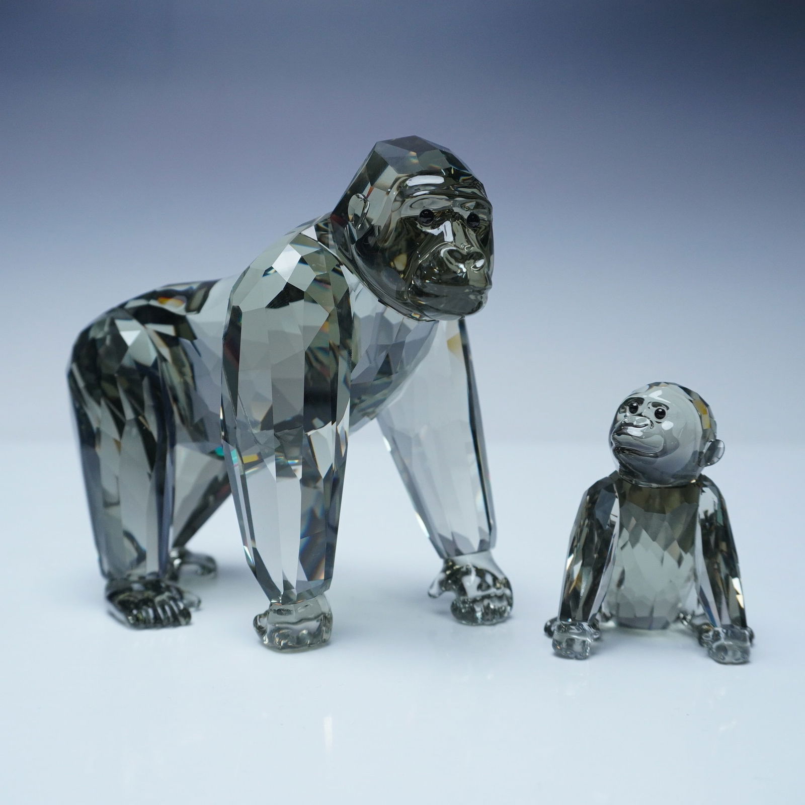 Swarovski Crystal Figurine, SCS Gorilla Mother and Baby (1 of 5)