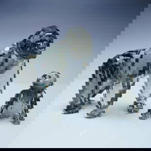 Swarovski Crystal Figurine, SCS Gorilla Mother and Baby: Swarovski Crystal Society (SCS) Endangered Wildlife Gorillas, featuring a mother and baby gorilla duo. Designed by Anton Hirzinger, this exquisite figurine set is made entirely from Black Diamond crys
