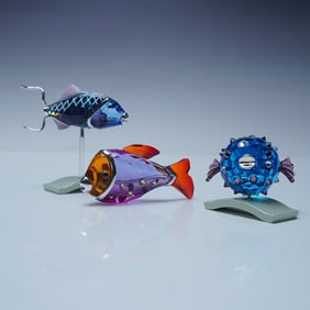 3pc Swarovski Crystal Figurines, Cameret, Coporita, and Cleona