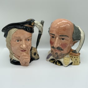 Pair of Royal Doulton Character Jugs, Hamlet & Shakespeare