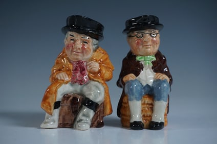 Pair of Artone Toby Jugs, Seated Men
